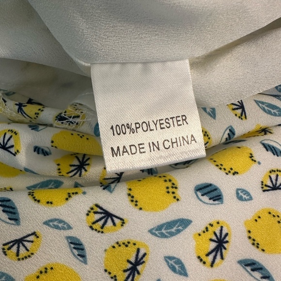 PRINCESS POLLY Positano Lemon Fruit Mini Skirt White Yellow Green Novelty Short - Picture 7 of 9